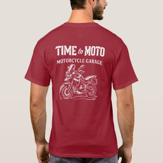 Time to Moto Adventure Motorcycle Garage T-Shirt Tシャツ (裏面)