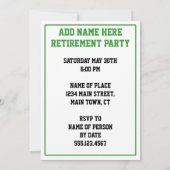 Time To Par-Teeゴルフ退職パーティー招待状 招待状 (裏面)