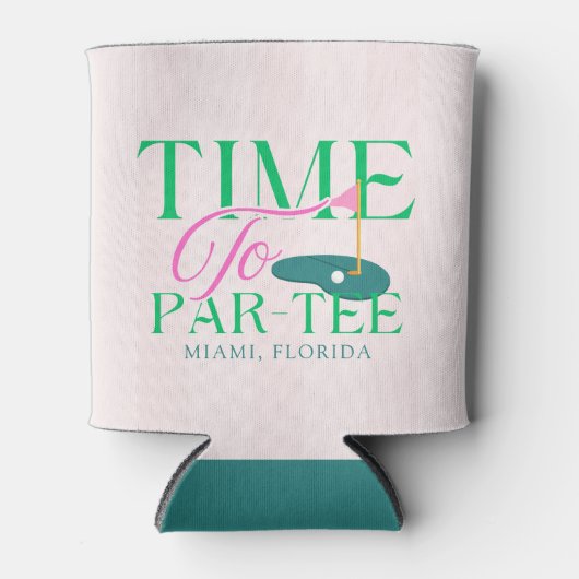 Time to Par-Tee Fun Golf Themed Bachelorette 缶クーラー (正面)