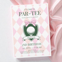Time to Par-Tee Pink Girls Golf 2nd Birthday Party