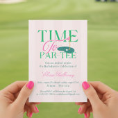 Time to Party Fun Golf Themed Bachelorette 招待状