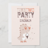 Time to Party Like a Dinosaur Prehistoric Birthday 招待状 (裏面)