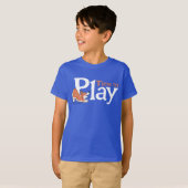Time to Play Fun Graphic Blue Kids' T-Shirt Tシャツ (正面フル)