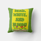 Time To Read Write Bloom Cool Bookworm  クッション (裏面)