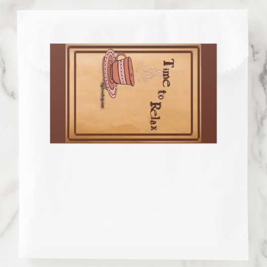 Time to Relax brown Rectangular Sticker Label 長方形シール (バッグ)