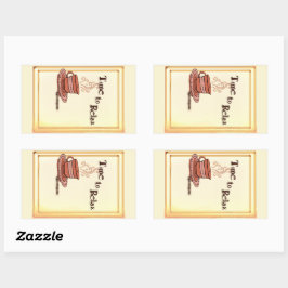 Time to Relax yellow Rectangular Sticker Label 長方形シール