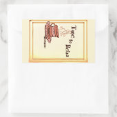 Time to Relax yellow Rectangular Sticker Label 長方形シール (バッグ)