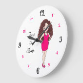 Time to Shine – Elegant Woman Wall Clock ラージ壁時計 (傾斜)