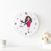 Time to Shine – Elegant Woman Wall Clock ラージ壁時計 (ホーム)