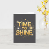 Time To Shine Motivational Sparkle Design With Sta カード (黄色い花)