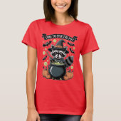 Time to Stir The Pot Cute Raccoon Funny Halloween  Tシャツ (正面)