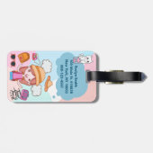 Time to Travel Girlをテーマパーソナライズされた ラゲッジタグ (裏面横)