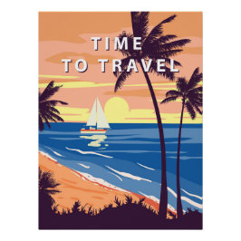 Time To Travel Retro Poster ポスター