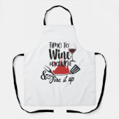 Time To Wine Wind Down Apron - Chef BBQ Gift エプロン (正面)