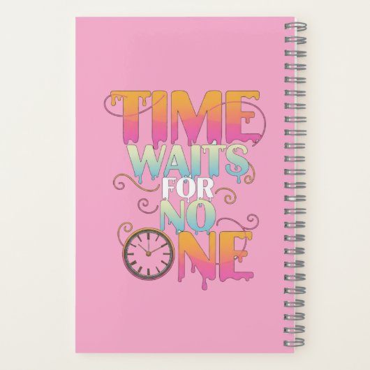 Time Waits For No One Motivational Spiral Notebook ノートブック (裏面)