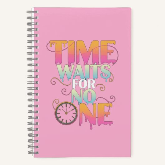 Time Waits For No One Motivational Spiral Notebook ノートブック (正面)