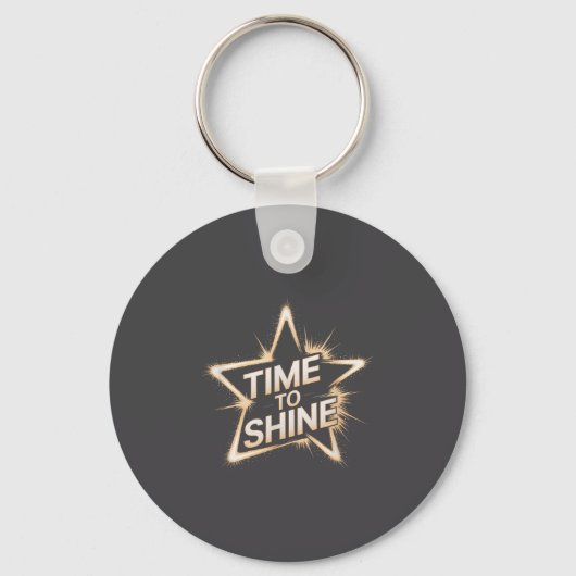 Time Women To Shine Motivational Star Men Kids  キーホルダー (正面)