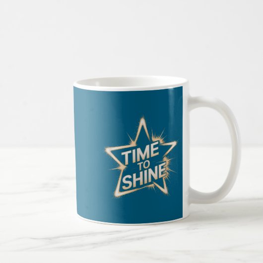 Time Women To Shine Motivational Star Men Kids  コーヒーマグカップ (右)