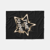 Time Women To Shine Motivational Star Men Kids フリースブランケット (正面(横))