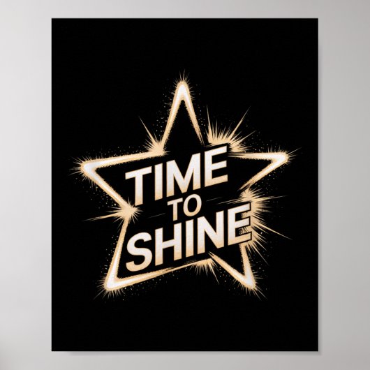 Time Women To Shine Motivational Star Men Kids  ポスター (正面)