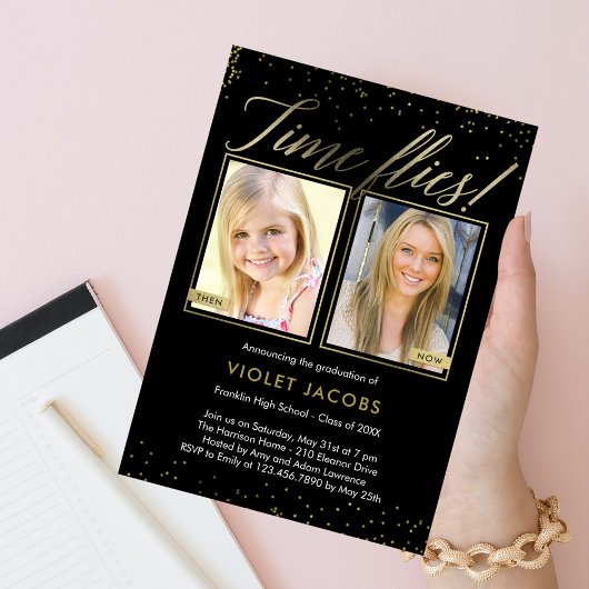 TimeFlies編集可能カラー目盛招待状 招待状