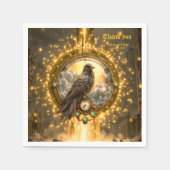 Timekeeper Raven – Gothic Clockwork  スタンダードカクテルナプキン (正面)