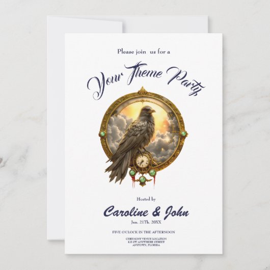 Timekeeper Raven – Gothic Clockwork  招待状 (正面)