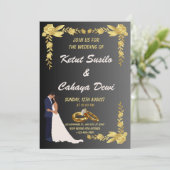 Timeless結婚の新郎新婦をフィーチャー 招待状 (スタンド正面)