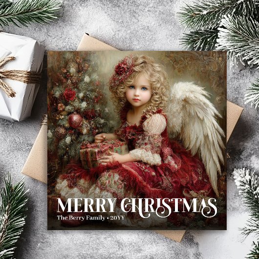 Timeless Angelic Victorian Christmas Greeting Card シーズンカード