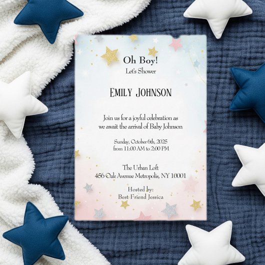 Timeless Baby Shower Invite for Her or Him 招待状