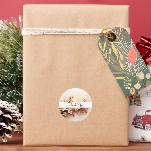 Timeless Beauty: Flowers in Full Bloom 🌸✨  ラウンドシール (クリスマス)