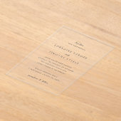 Timeless Black and White Elegant Wedding アクリル招待状 (レイダウン)