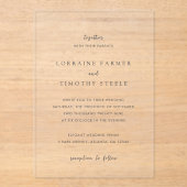 Timeless Black and White Elegant Wedding アクリル招待状 (正面)