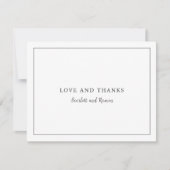 Timeless Black and White Elegant Wedding サンキューカード (正面)