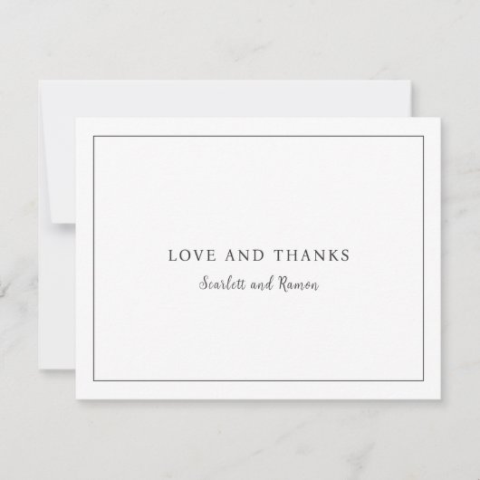 Timeless Black and White Elegant Wedding サンキューカード (正面)