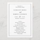 Timeless Black and White Elegant Wedding プログラム (正面)
