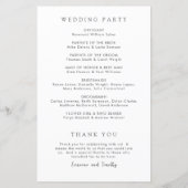 Timeless Black and White Elegant Wedding Program (裏面)