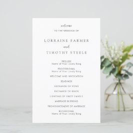 Timeless Black and White Elegant Wedding Program