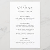 Timeless Black and White Guest Name Wedding Menu (正面)