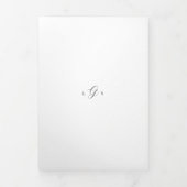 Timeless Black and White Monogram Elegant Wedding 三つ折り招待状 (カバー)
