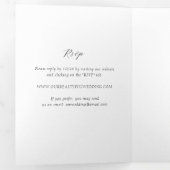 Timeless Black and White Monogram Elegant Wedding 三つ折り招待状 (内部最初)