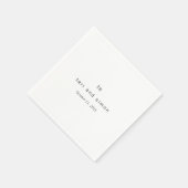 Timeless Black and White Monogram Modern Wedding スタンダードカクテルナプキン (角)