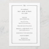 Timeless Black and White Monogram Modern Wedding プログラム (正面)