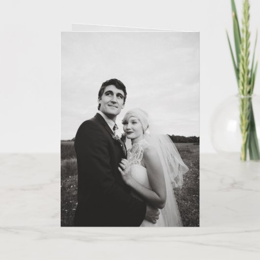 Timeless Black and White Monogram Modern Wedding 招待状 (裏面)