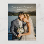 Timeless Black and White Photo'結婚s Thank You ポストカード (正面)