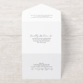 Timeless Black and White QR Code Elegant Wedding オールインワン招待状 (外側)