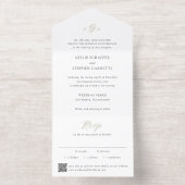 Timeless Black and White QR Code Elegant Wedding オールインワン招待状 (内側)