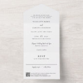 Timeless Black and White QR Code Elegant Wedding オールインワン招待状 (内側)