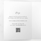 Timeless Black and White QR Code Elegant Wedding 三つ折り招待状 (内部最初)