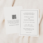 Timeless Black and White QR Code Elegant Wedding 招待状